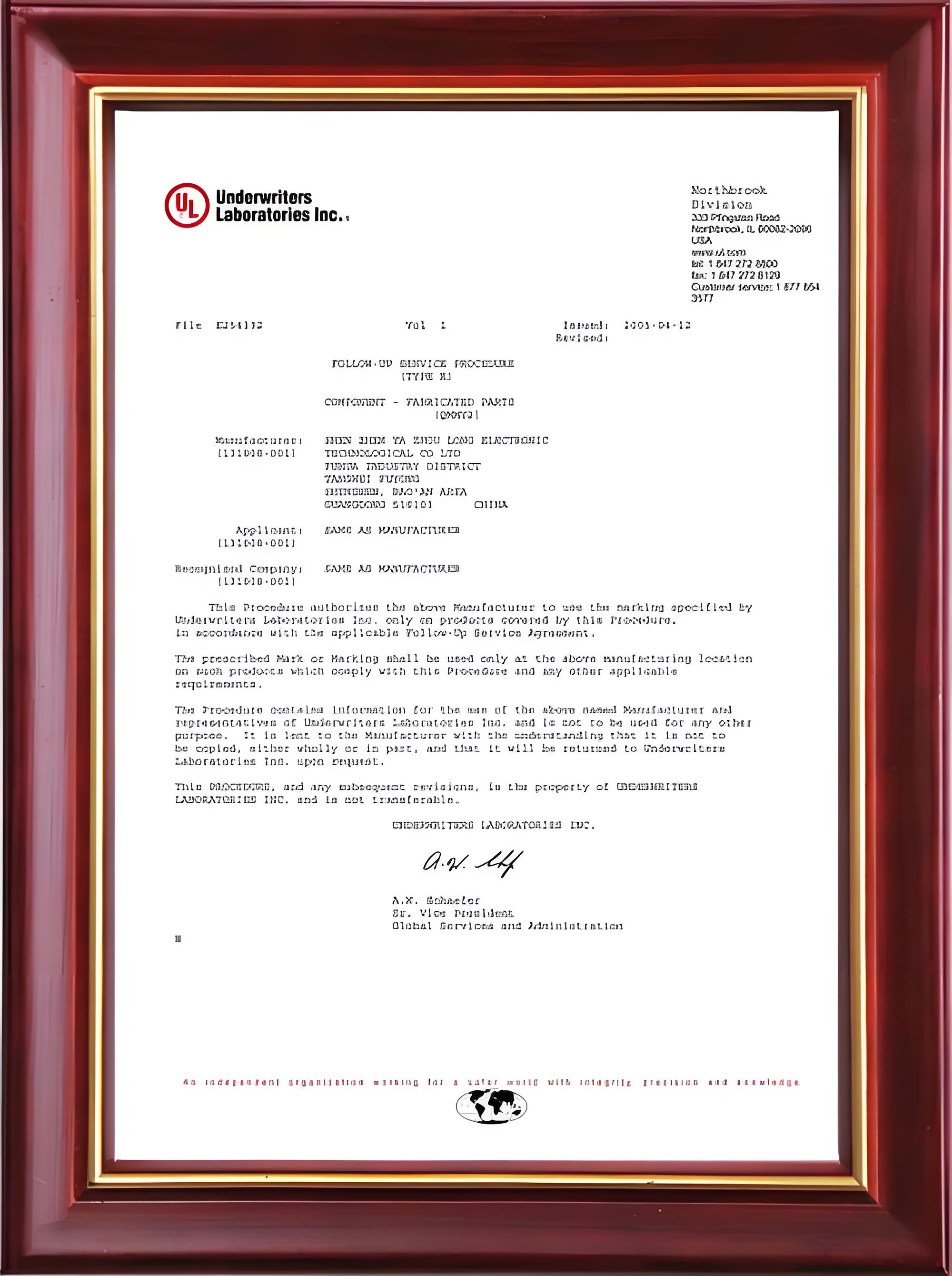 UL Certificate
